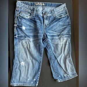 BKE Blue Distressed Women's Bermudas